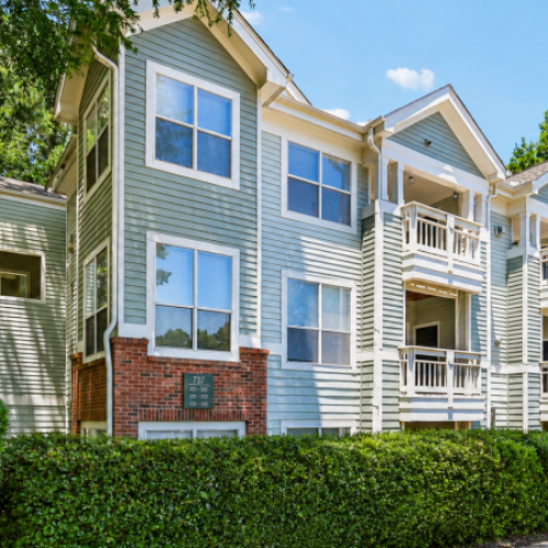 Exterior view ofCambridge Apartments in Raleigh, North Carolina