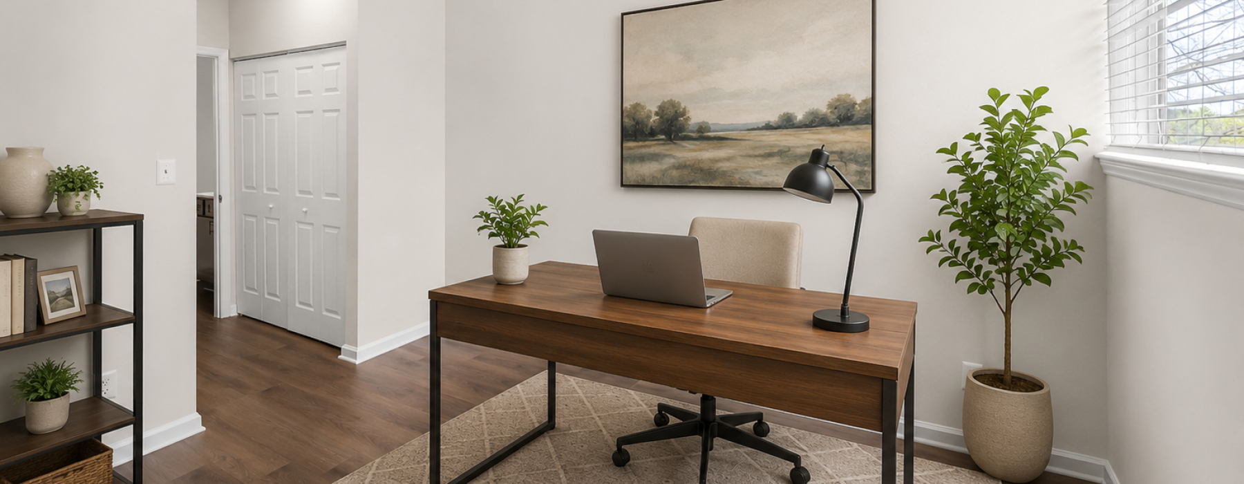 Ample office space loft style apartment