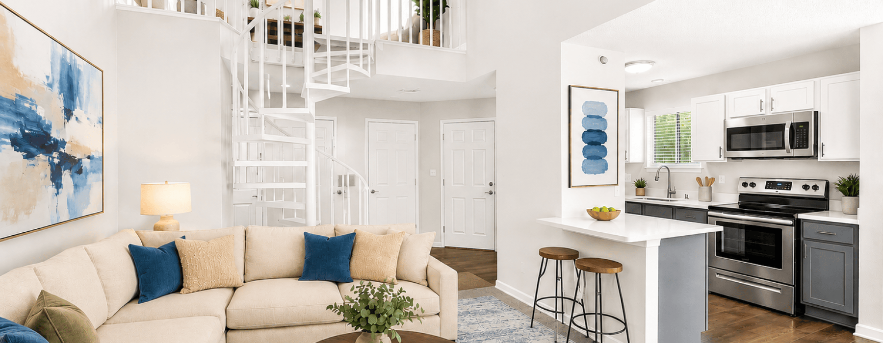 Renovated and spacious loft style apartments at Cambridge Apartments in Raleigh, NC