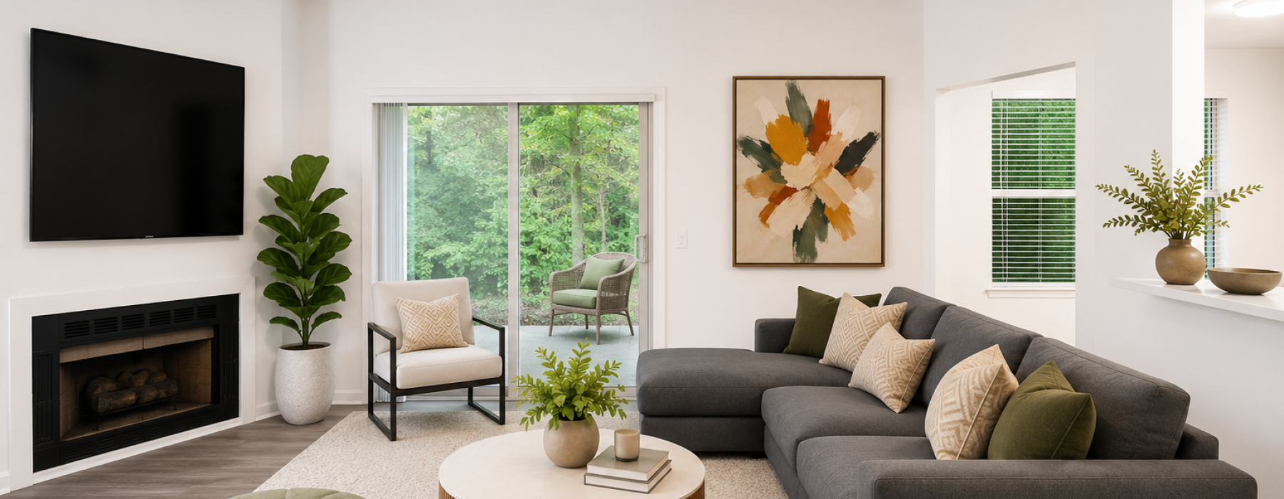 Two bed two bath renovated apartment at Cambridge Apartments, Raleigh NC